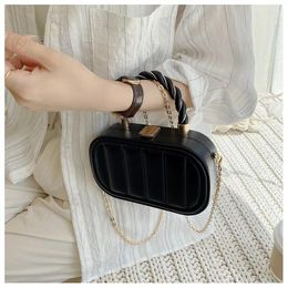 Evening Bags Striped Box Style Fashion Women Purses And Handbags Casual Chain Shoulder Bag Party Cutch Designer Pu Leather