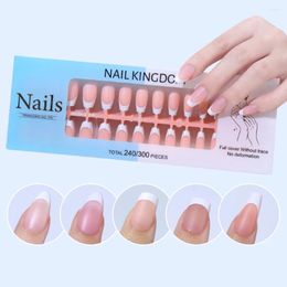 False Nails 240pcs Xs Almond French Style Fake Nail Tips Classic White Smile Line Coffin Press On Manicure Accessories