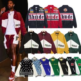 Rhude Uomo Varsity Y2k American Vintage Baseball Letterman Giacca da Donna Cappotto Ricamato Disponibile in Una Varietà di Stili Coppia di Marca Frangivento