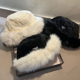 Designer di cappelli da donna inverno cappelli da secchio in lana pelosa per uomini tappi larghi bride autunno calda neve all'aperto p cappuccio alla moda 8 stili