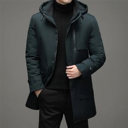 Men's Down Parkas Winter Jacket Coat Windbreaker Thick Thermal Men Hooded Long Parka 231026