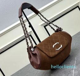 Fashion Designer bag New brown frosted cowhide vintage bag Hand-held crossbody size Dumpling underarm