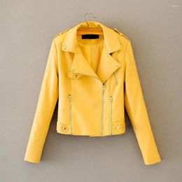 Women's Jackets Stylish Jacket Coat Pocket Windproof 3D Cutting Biker Faux Leather