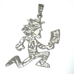 2 in Engraved pattern HATCHETMAN CHARM Stainless steel plated with silver PENDANT New w Chain ICP Insane Clown Posse Twiztid ship2403
