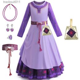 Anime Costumes Halloween Cosplay Princess Asha Dress for Girls Carnival Christmas Kids Masquerade Stage Performance Birthday Party Come L231027