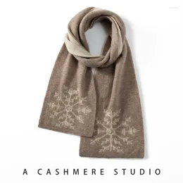 Scarves Goat Cashmere Scarf Knitted Snowflake Jacquard Outdoor Casual Warm Neck Fabric Comfortable Multi-color Optional