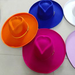 Wide Brim Hats Bucket Hats Luxury Wide Brim Fedora Hat - Panama Jazz Heart Top Design for Men Women