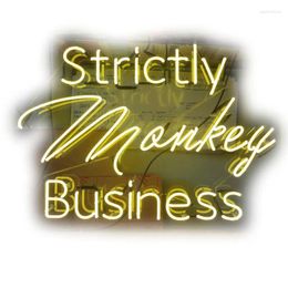 Neon Bulbs Signs Strictly Light Up Monkey Business Sign Iconic Window Display Pink Aesthetic Night Coloured Lamp