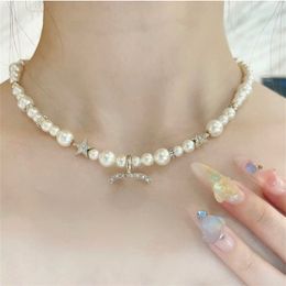 691299 Pearl Necklace 2023 Hot Brand Vintage Diamond Necklace Luxury Jewelry for Women Gift Designer Pendant Lady Party Star Necklace Bingbing
