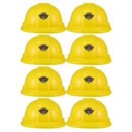 Party Hats 8pcs Construction Party Hats for 3~6 Year Kids Children Birthday Costume Decoration Construction Birthday Favours Yellow 231026