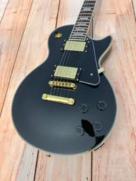 Kundenspezifische E-Gitarre, schwarzer Guss, importiertes Holz, goldenes Zubehör, Lightning Bag-Griffbrett aus Rosenholz, auf Lager verfügbar, Lightning-Paket