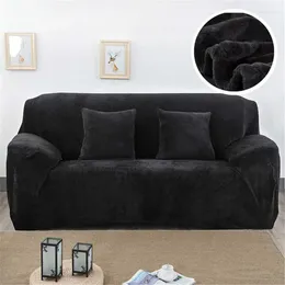 Chair Covers Velvet Plush Sofa For Living Room Elastic Couch Slipcover L Shaped Chaise Longue Corner Stretch Cover S/M/L/XL Size