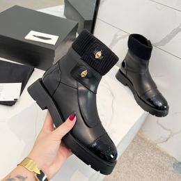 Designer Boots Leather Ankle Booties Women Winter Channel Luxury Boot Woman Martin Platform Letter CCity hfddf