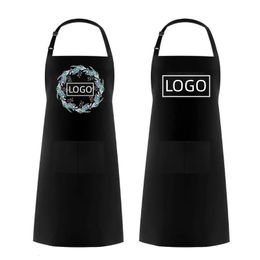 Aprons 1PCS Custom Adjustable Hanging Neck House Accessories Kitchen Cooking Barbecue Floral Work Clothes Manicure Cleaning Apron 231027
