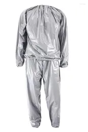 Accessories Heavy Duty Fitness Weight Loss Sweat Sauna Suit Exercise Gym Anti-Rip Silver