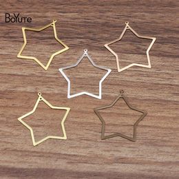 BoYuTe 100 Pieces Lot 29MM Star Charms Pendant Whole DIY Handmade Fililgree Metal Brass Jewellery Materials231S
