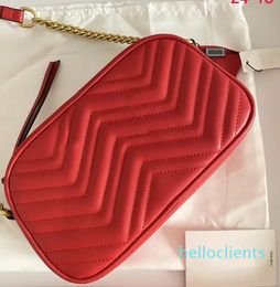 Designers Marmont New Disco Bag Red Handbag Messenger Bags Genuine Leather Elegant Womens Shoulder