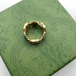 Designer-Ring, goldenes Blumenmuster, Liebe, Luxusringe, blauer Diamant, Mode, Damenschmuck, Herren, glänzender G-Buchstabe