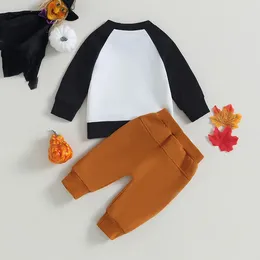 Clothing Sets Toddler Baby Boy Halloween Outfits Pumpkin Long Sleeve Sweatshirt Solid Pants 2Pcs Fall Clothes Set