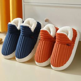 Sandals Men Winter Women Cotton Slippers Outdoor Fashion Couple Warm Indoor Bedroom Plush Shoes Fleece Fluffy 231027