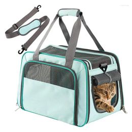 Dog Carrier Cat Bag Foldable Travel Portable Convenient Pet Pouch Soft Sided Mesh Windows For Reduce Stress And Comfort