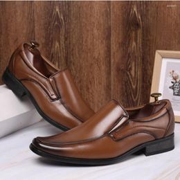 Dress Shoes Men's Soft Leather Business Casual Spring Summer Square Head Japanese Fashion