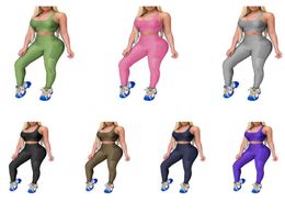 Women 2 Piece Workout Set Sports Bra and Leggings Plus Size Yoga Outfits High Waisted Textured Tracksuit Activewear5475582