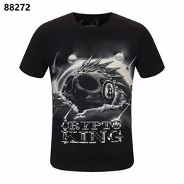 designer T-shirt mens Skull Summer Basic Solid crystal print letter Skateboard Casual Punk tops Tee Shirts Fashion luxury clothing2597