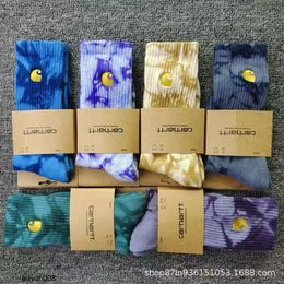 72wd Men's and Women's Fashion Towel Socks Fashion Brand Carthart Hosiery Autumn Winter Bottom Sports Tall Gold Label Embroidery Tie Dyed