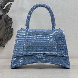 balencig quality top Evening Top Bags Rhinestone Hourglass Quality Shimmer Crossbody Crescent Bag Handbag Women Hobo Purses Real Genuine Leather Diamonds Shoulde