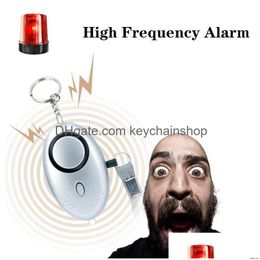 130Db Egg Shape Self Defense Alarm Girl Women Security Protect Alert Personal Safety Scream Loud Keychain Wholesale Drop Delivery Dhyez