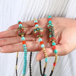 Choker Vintage Tibetan Nepal Chokers Necklace Woven Rope Clavicle Chain For Summer Women Drop