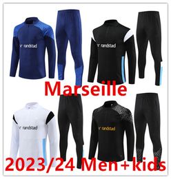 2023/24 kids men soccer tracksuits MILIK PAYET 23 24 fottball Training suit veste maillot de foot Olympique OM tracksuit football jogging kit