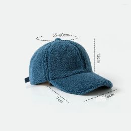 Autumn and Winter Soft Playful Ball Caps Lambswool Trendy Solid Color Baseball Plush Surface Curved Brim Keep Warm Hats Adjustable AAAA