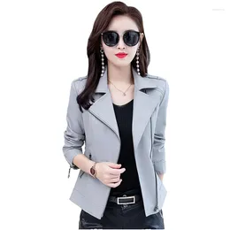 Women's Leather Autumn Winter Jacket Female Slim Motorcycle Overcoat Lady 5XL Long Sleeve Short Outerwear Women