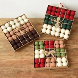 Christmas Decorations 36pcbox INS Wool Felt Balls Xmas Tree Ornament Hanging Pendant Decoration For Home Decor Year Gift Party Supplies 231027