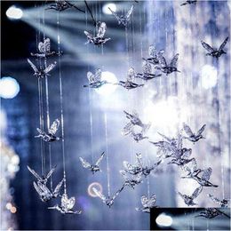 Christmas Decorations European Hummingbird Transparent Acrylic Bird Water Droplets Aerial Ceiling Home Decoration El Stage Wedding Dro Dhqvs