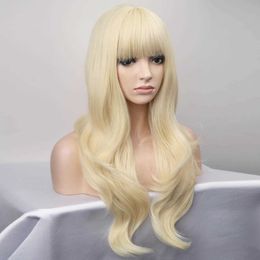 Synthetic Wigs Women's wig with long curly hair and multi-level rose net mechanism head cover