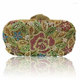 Evening Bags Design Diamonds Beaded Flower Handbags Girls Elegant Wedding Purses Party Ladies Crossbody Shoulder Bag High Quality