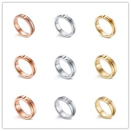 T series charm Wedding Rings For Woman man classic 925 Sterling Silver designer gold silver Rose gold Ring with diamond Fashion Accessories Engagement Jewellery