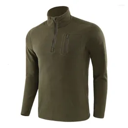 Outdoor Jackets Autumn Winter Windproof Pullover Tops Men's Hiking Warm Fleece Jacket Liner Army Fans Military Training Tactical T-shirt