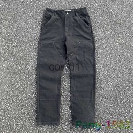 Men's Pants Four Season Versatile Pants Men Women Straight Canvas Trousers Heavyweight Washed Old Cargo Pants J231028