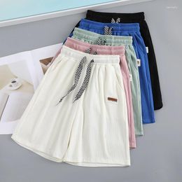 Women's Pants M-6XL Thin Sports Ice Silk Oversized Shorts 200lbs Women 2023 Summer Knee Length Female Loose Solid Short