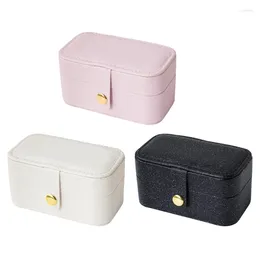 Jewelry Pouches Small Travel Jewellery Box Organiser For Rings Earrings Necklaces PU Leather Velvets Cases Gift Women