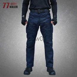 Men's Pants Tactical Pants Mens Wear-resistant Waterproof Multi-pocket Elasticity Trousers Male Commuter Combat Military Cargo Pants Joggers J231028