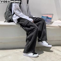 Men's Jeans Black Men Loose Straight Tube Summer Thin Fashion Brand Ins Wide Leg Mop Dad Pants Ruffian Handsome Mail Trousers