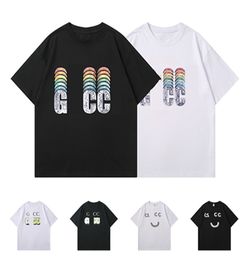 Designer new color printed letter black and white T-shirt High quality casual fashion sports loose T-shirt M-3XL