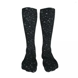 Men's Socks Black Stargazers Star Texture Metallic Unisex Novelty Crew Funny Crazy Gift