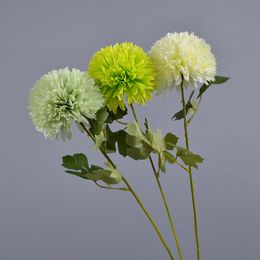 New Arrival Artificial Silk Onion Flower Big Chrysanthemum Scallion Ball Flower Single Branch Wedding Home Party Chrismas Decoration Table Centrepieces