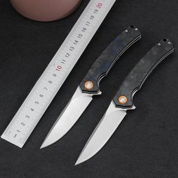 New Arrival 964 Folding Knife D2 Steel High Hardness Carbon Fiber Handle Knife Outdoor Camping Hunting Survival Pocket Knife 442